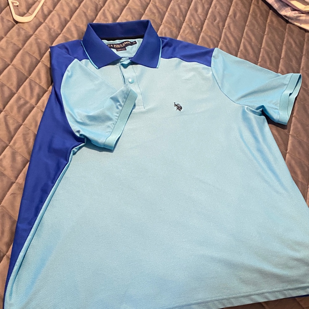 U.S. Polo Assn. Two-Tone Blue Polo Shirt